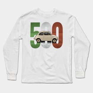 A Classic Fiat 500 on White Long Sleeve T-Shirt